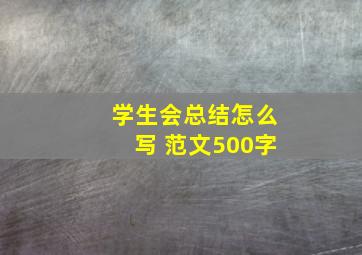 学生会总结怎么写 范文500字